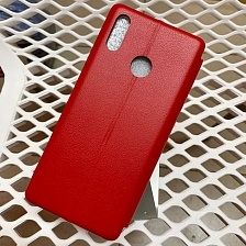 Чехол книжка для HUAWEI Honor Y9 2019, экокожа, визитница, цвет красный.