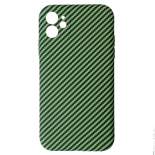 Чехол накладка KING для APPLE iPhone 11 (6.1"), силикон, бархат, карбон, цвет зеленый