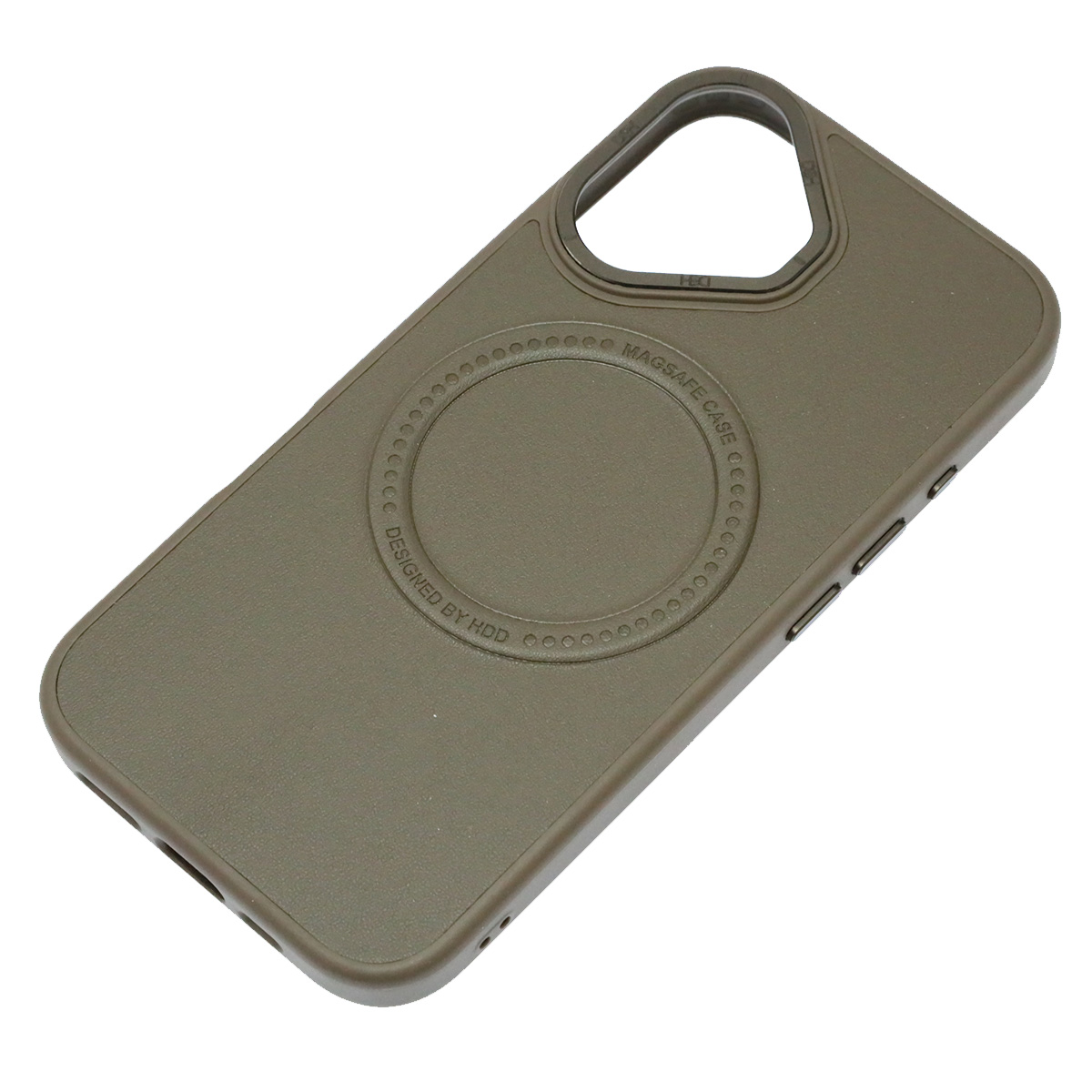 Чехол накладка Creative Stylish с поддержкой MagSafe для APPLE iPhone 16, защита камеры, экокожа, бархат, цвет темно коричневый