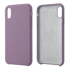 Чехол накладка Silicon Case для APPLE iPhone XR, силикон, бархат, цвет светло фиолетовый