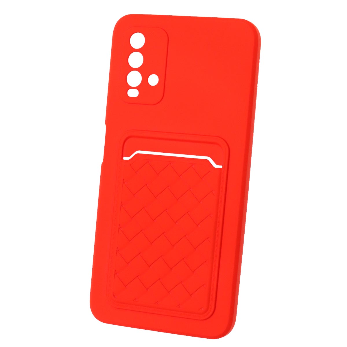 Чехол накладка CARD CASE для XIAOMI Redmi 9T, силикон, отдел для карт, цвет красный