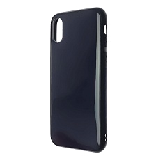 Чехол накладка для APPLE iPhone X, iPhone XS, силикон, глянцевый, с лого, цвет темно синий