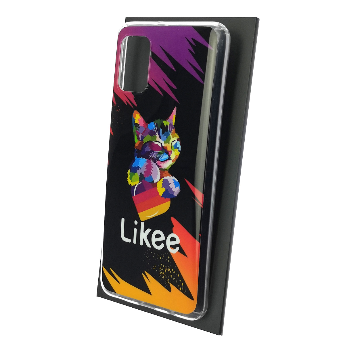 Чехол накладка Vinil для SAMSUNG Galaxy A31 (SM-A315), силикон, рисунок Likee Cat, цвет черный