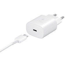 СЗУ (Сетевое зарядное устройство) EP-TA845 с кабелем USB Type C на USB Type C, 25W, 1 USB Type C, длина 1 метр, цвет белый