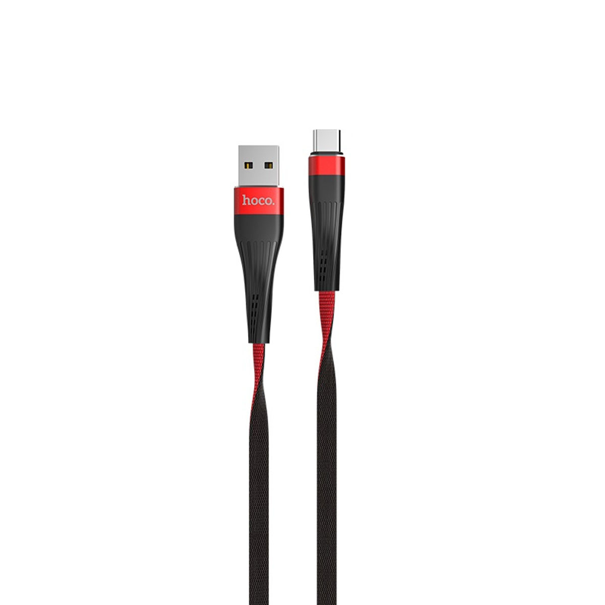 Кабель HOCO U39 Slender USB Type C, 2.4A, длина 1.2 метра, цвет красно черный