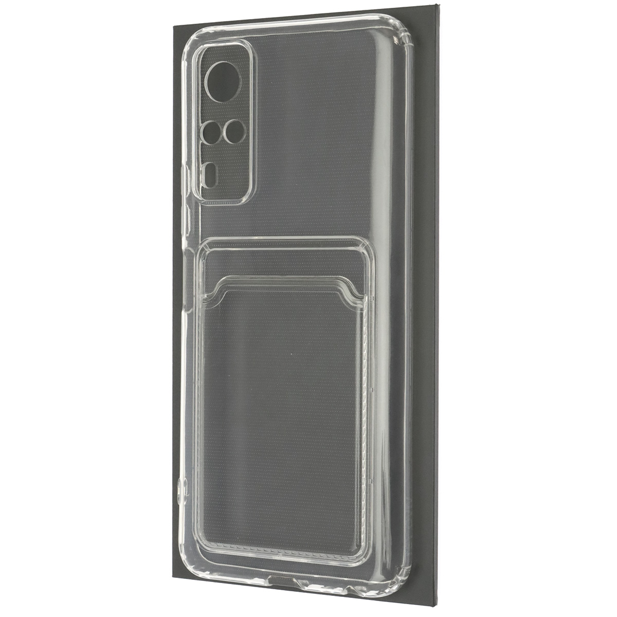 Чехол накладка CARD CASE для VIVO Y31, Y53s 4G, силикон, отдел для карт, цвет прозрачный Чехол накладка CARD CASE для VIVO Y31, Y53s 4G, силикон, отдел для карт, цвет прозрачный