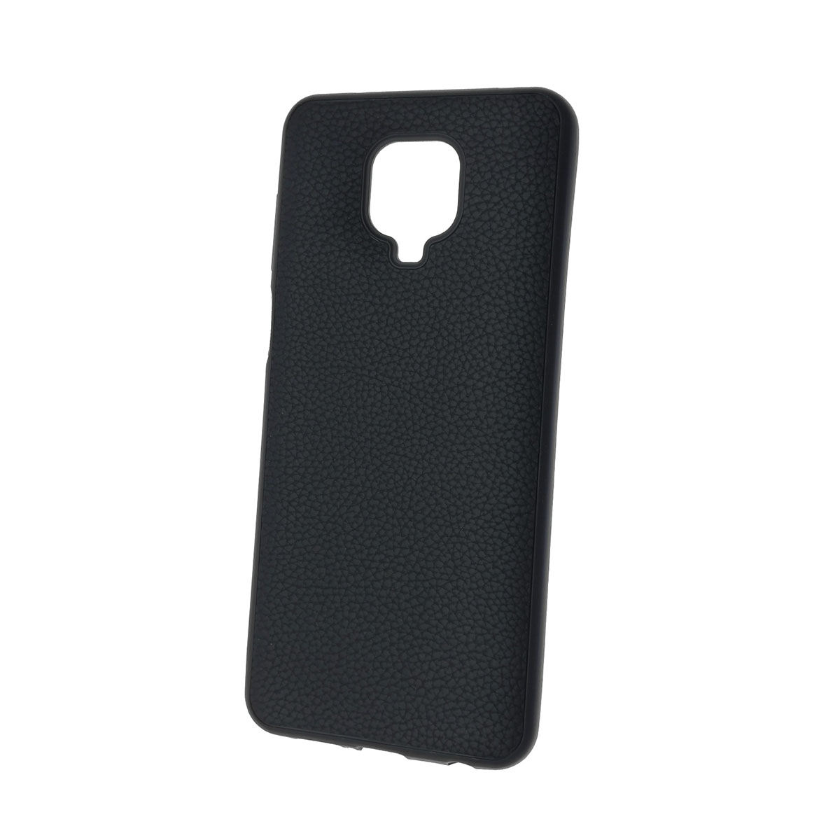 Чехол накладка для XIAOMI Redmi Note 9 Pro, Redmi Note 9S, силикон, под кожу, цвет черный.