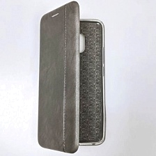 Чехол книжка для HUAWEI Mate 20 Pro, экокожа, визитница, цвет серый.