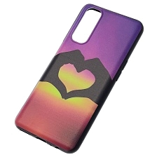 Чехол накладка для Realme 7, силикон, рисунок сердце из рук