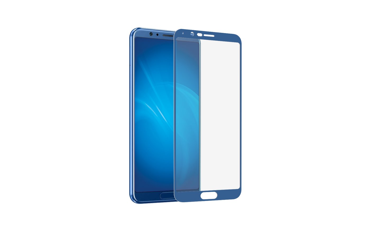Защитное стекло 4D для HUAWEI Honor View 10, цвет окантовки синий