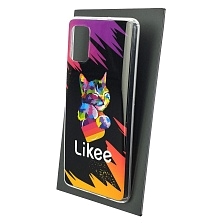 Чехол накладка Vinil для SAMSUNG Galaxy A51 (SM-A515), силикон, рисунок Likee Cat, цвет черный