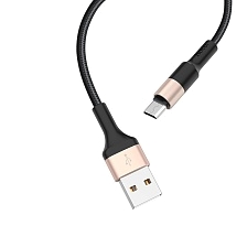 Кабель HOCO X26 Xpress Micro USB, 2A, длина 1 метр, цвет черно золотистый