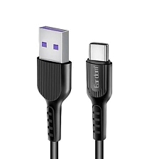 Кабель EARLDOM EC-085C USB Type C, 2.4A, длина 0.25 метра, цвет черный