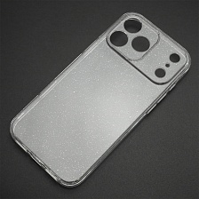 Чехол накладка STARDUST (Clear Case) для APPLE iPhone 17 Pro Max, iPhone 18 Pro Max, защита камеры, с блестками, прозрачный