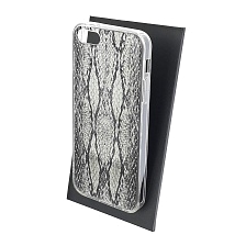 Чехол накладка для APPLE iPhone 5, iPhone 5G, iPhone 5S, iPhone SE, силикон, глянцевый, рисунок Серая кожа