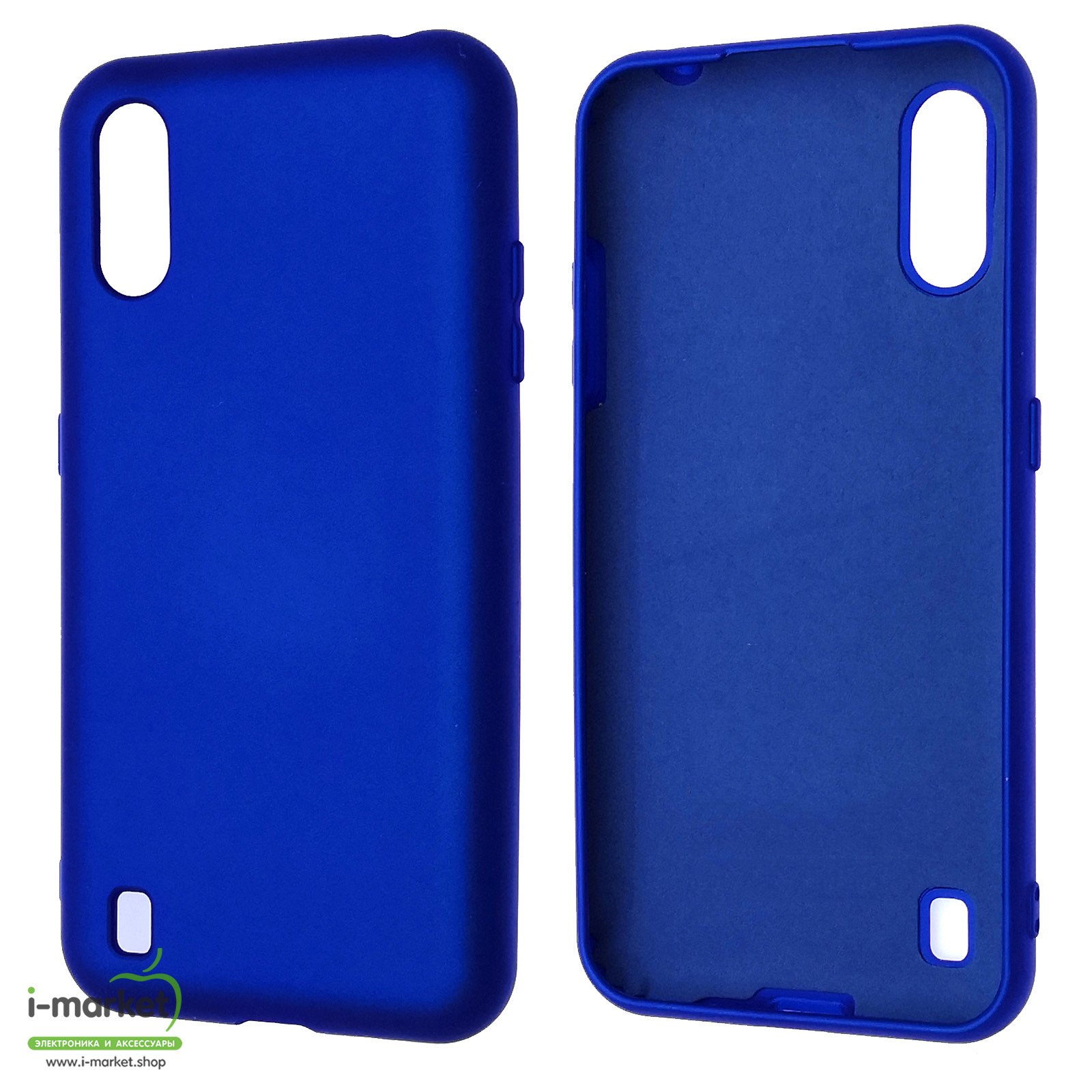 Чехол накладка Silicon Cover для SAMSUNG Galaxy M01 (SM-M015), силикон,  бархат, цвет синий