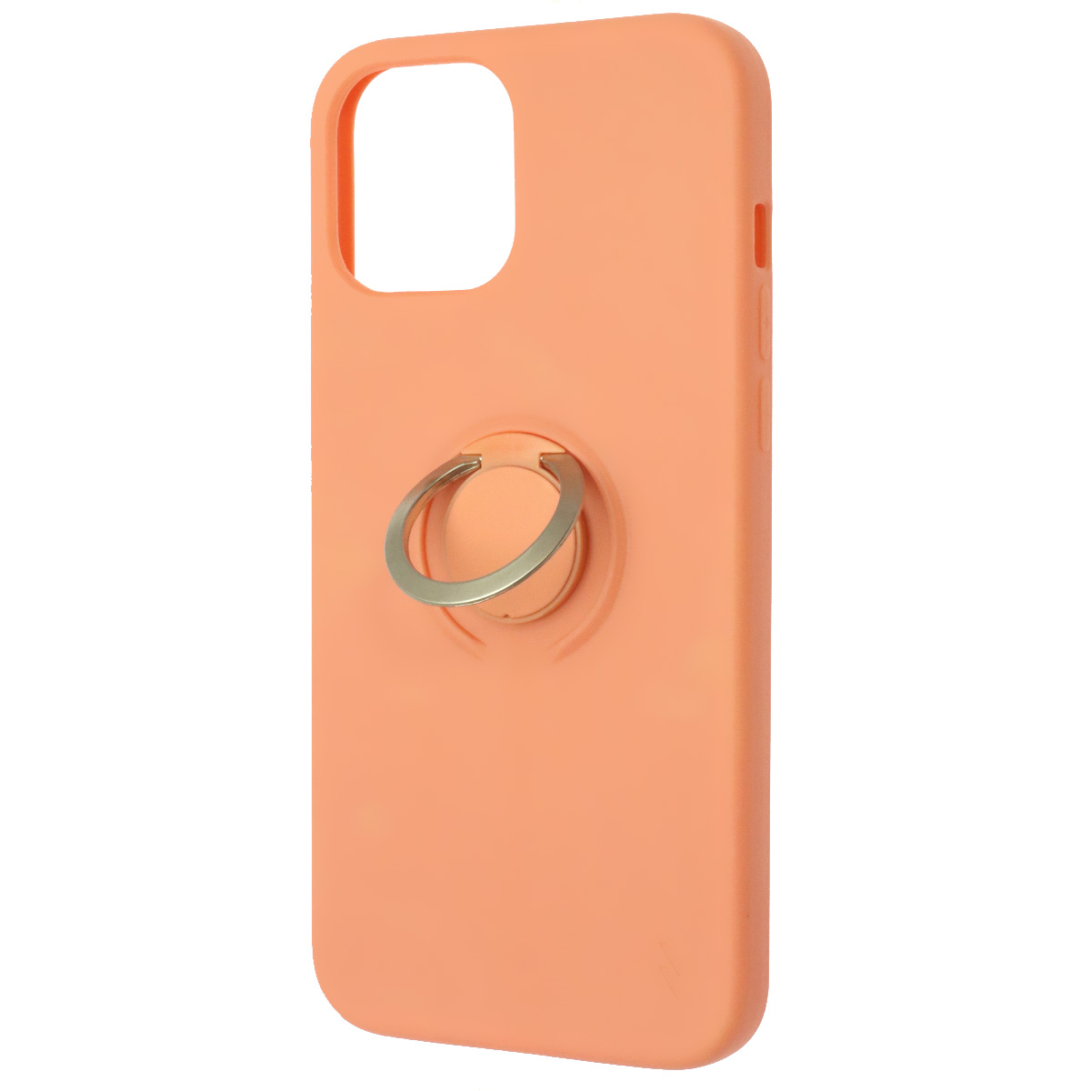 Чехол накладка RING для APPLE iPhone 12 Pro Max, силикон, кольцо держатель, цвет персиковый