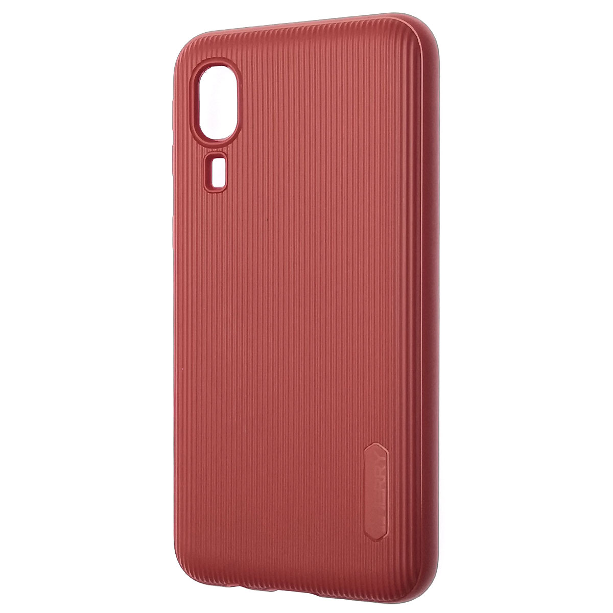 Чехол накладка Cherry для SAMSUNG Galaxy A2 Core (SM-A260), силикон, полоски, цвет темно красный.