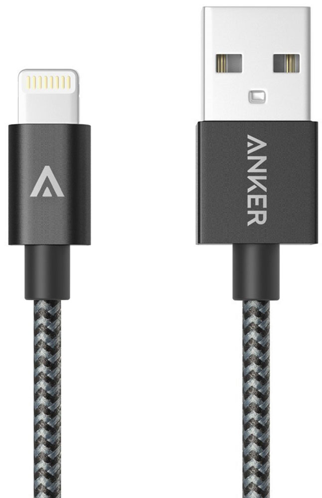 USB Дата-кабель "Anker" для APPLE Lightning 8 pin  цвет чёрный 1.8 m.