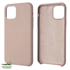 Чехол накладка Silicon Case для APPLE iPhone 11 Pro, силикон, бархат, цвет розово бежевый