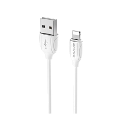 Кабель BOROFONE BX19 Benefit Lightning 8 pin, 1.3A, длина 1 метр, силикон, цвет белый Кабель BOROFONE BX19 Benefit Lightning 8 pin, 1.3A, длина 1 метр, силикон, цвет белый
