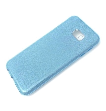 Чехол накладка Shine для SAMSUNG Galaxy J4 Plus 2018 (SM-J415), силикон, блестки, цвет голубой.