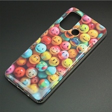 Чехол накладка для XIAOMI Redmi 12C, POCO C55, силикон, глянцевый, рисунок Смайлики