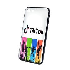 Чехол накладка для APPLE iPhone 7, iPhone 8, iPhone SE 2020, силикон, рисунок TikTok танцы.