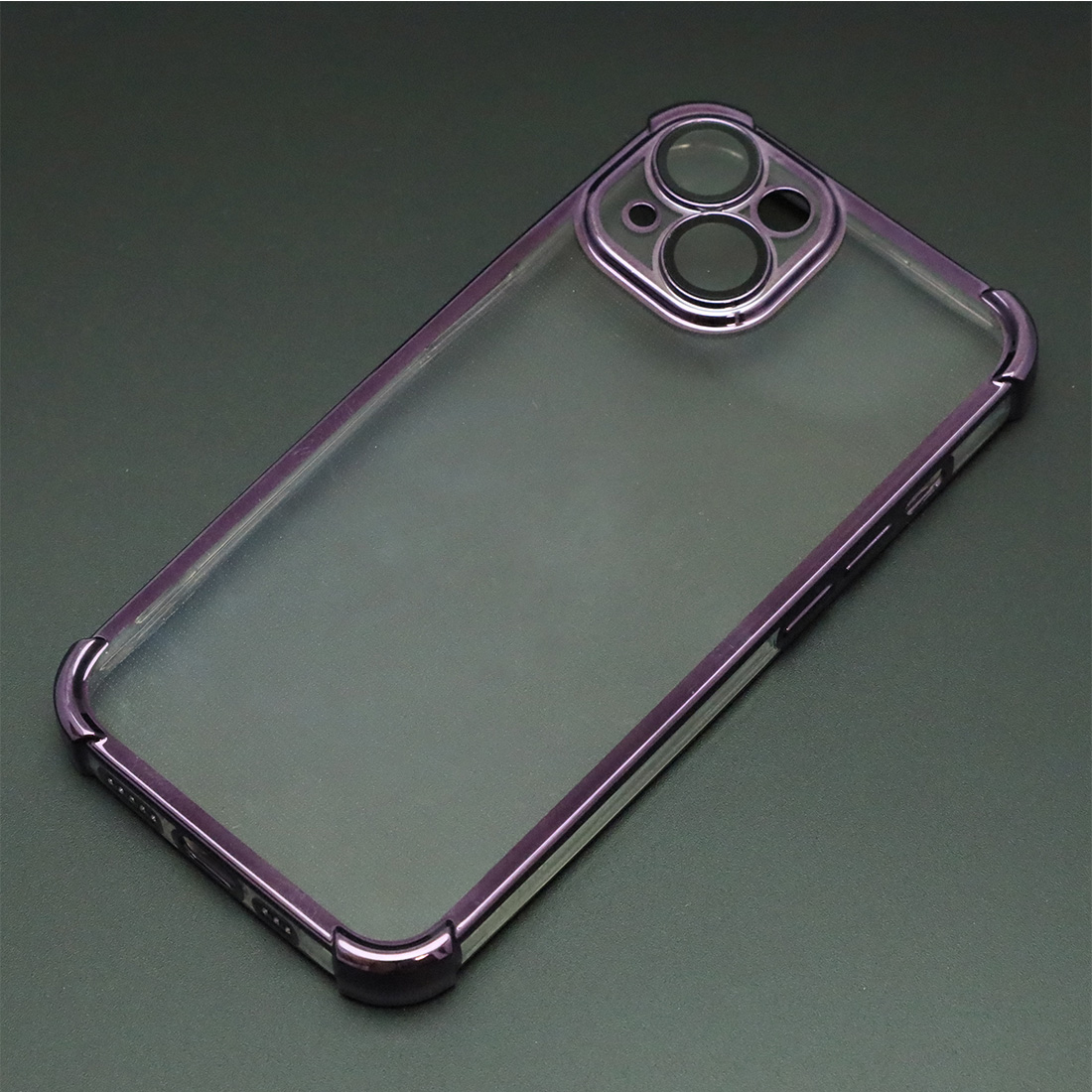 Чехол накладка для APPLE iPhone 14, силикон, защита камеры, цвет окантовки фиолетовый