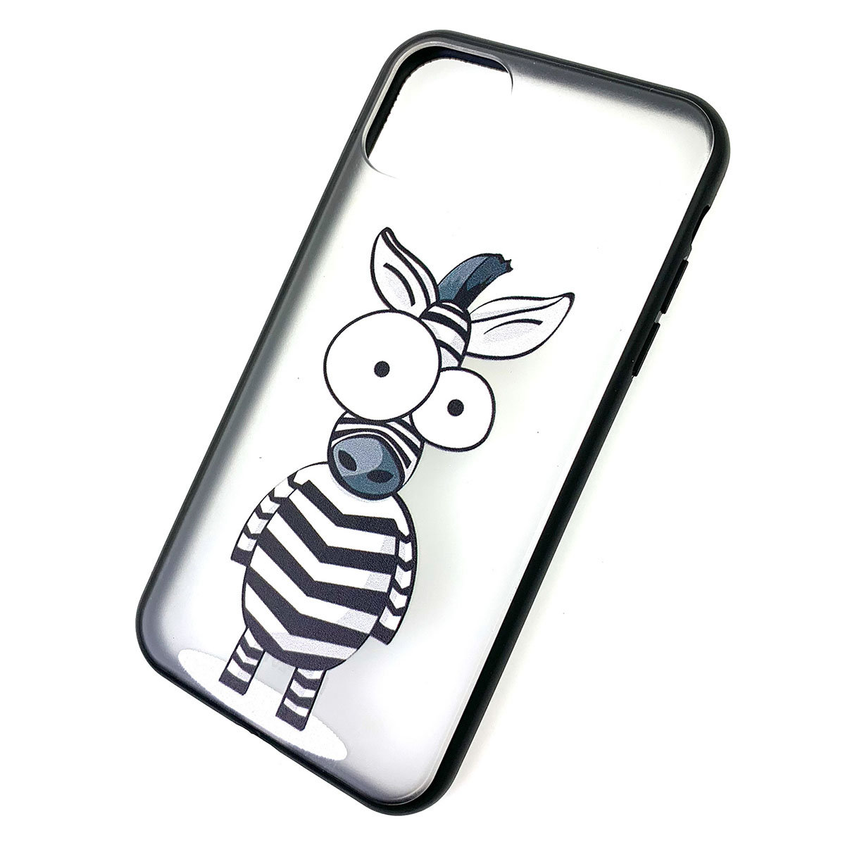 Чехол накладка для APPLE iPhone 11 Pro, пластик, окантовка силикон, рисунок Зебра.