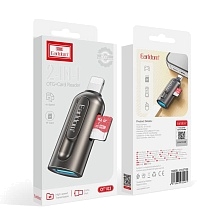 OTG переходник, адаптер, картридер 2 в 1 EARLDOM ET-OT103 с Lightning 8 pin на USB 2.0, TF Card, цвет черный OTG переходник, адаптер, картридер 2 в 1 EARLDOM ET-OT103 с Lightning 8 pin на USB 2.0, TF Card, цвет черный