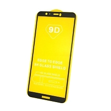 Защитное стекло 9D для HUAWEI P Smart 2018 (FIG-LX1), Enjoy 7S (FIG-LX1), цвет окантовки черный