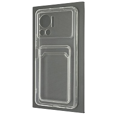 Чехол накладка CARD CASE для INFINIX Note 12 VIP, силикон, отдел для карт, цвет прозрачный