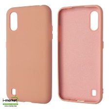 Чехол накладка Silicon Cover для SAMSUNG Galaxy M01 (SM-M015), силикон, бархат, цвет розовое золото