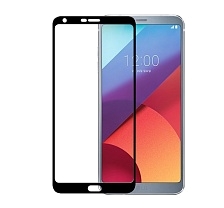 Защитное стекло 2D Full glass для LG Q6  /тех.пак/ черный.