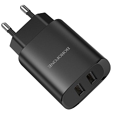 СЗУ (Сетевое зарядное устройство) BOROFONE BN2 Super fast, 2 USB, 2.1А, цвет черный | ВСЁ ПО 300 СЗУ (Сетевое зарядное устройство) BOROFONE BN2 Super fast, 2 USB, 2.1А, цвет черный | ВСЁ ПО 300