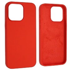 Чехол накладка Silicon Case для APPLE iPhone 15 Pro Max (6.7"), силикон, бархат, цвет красный
