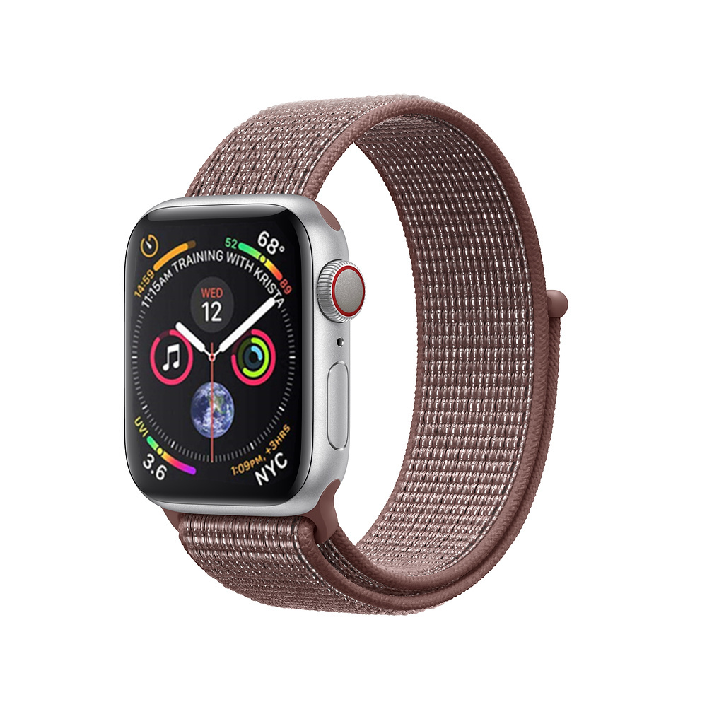 Ремешок для часов Apple Watch (42-44 мм), нейлон, цвет темная пудра.