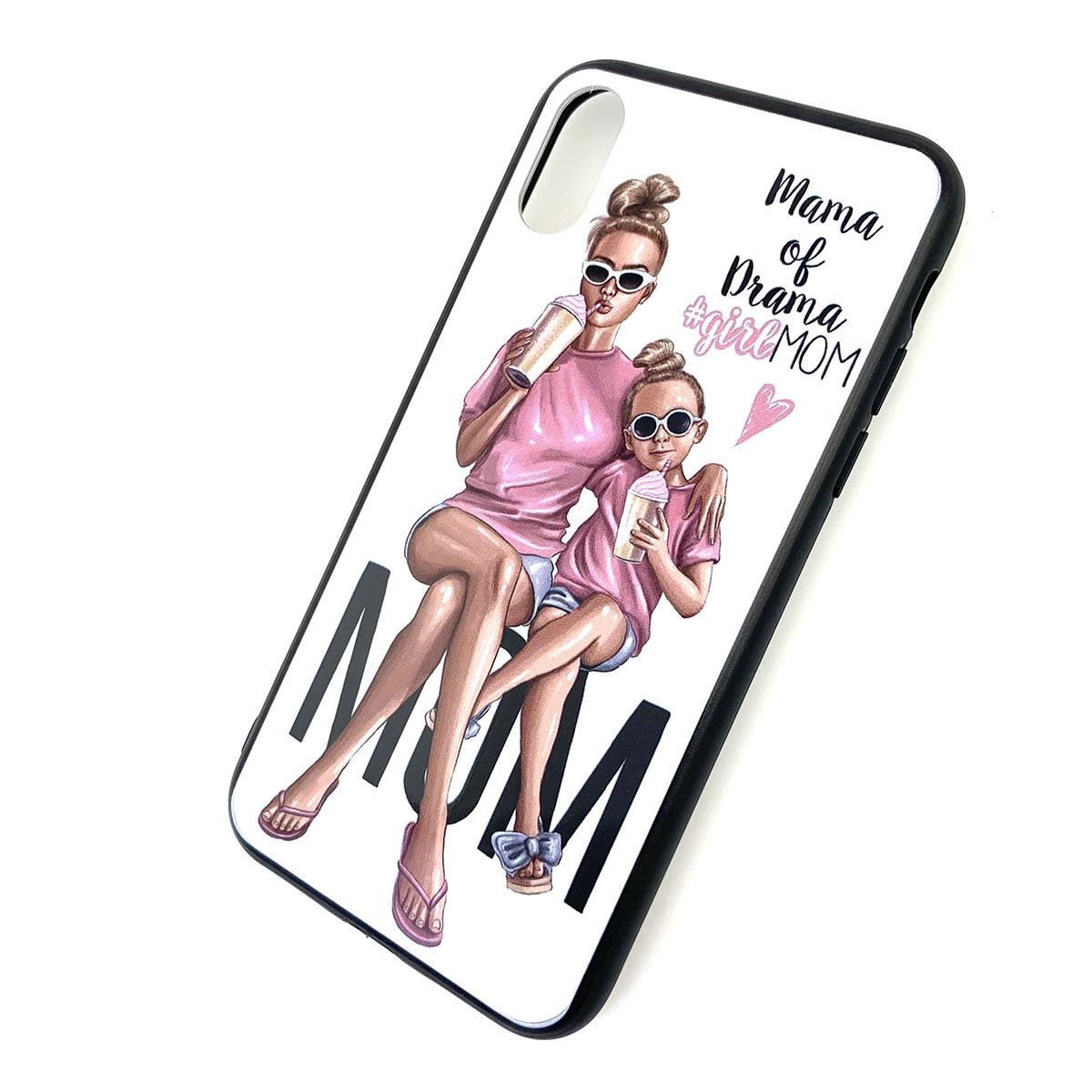 Чехол накладка для APPLE iPhone X, XS, силикон, рисунок Mama of Drama girlMOM.