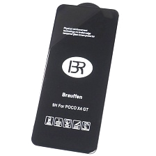 Защитное стекло 9H BRAUFFEN для XIAOMI POCO X4 GT, цвет окантовки черный