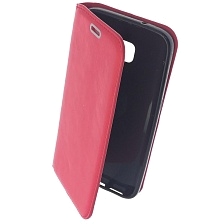 Чехол книжка для SAMSUNG Galaxy S7 (SM-G930), экокожа, визитница, цвет красный