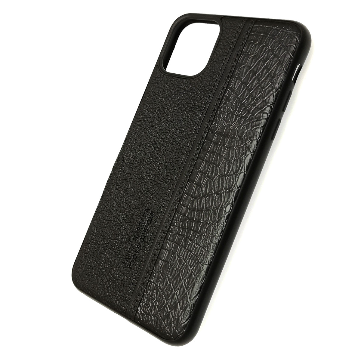 Чехол накладка для APPLE iPhone 11 Pro MAX 2019, силикон под кожу, цвет черный.