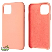 Чехол накладка Silicon Case для APPLE iPhone 11 Pro 2019, силикон, бархат, цвет нежно розовый.