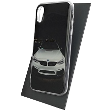 Чехол накладка для APPLE iPhone X, iPhone XS, силикон, глянцевый, рисунок Белый БМВ