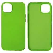 Чехол накладка NANO для APPLE iPhone 14 Plus, силикон, бархат, цвет ярко зеленый