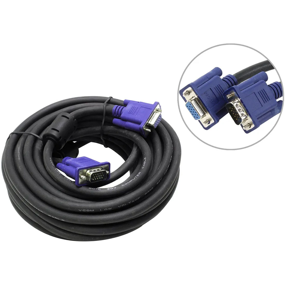 Кабель соединительный VGA - VGA (MRM-POWER A5433-V305), длина 20 метров, цвет черно-синий