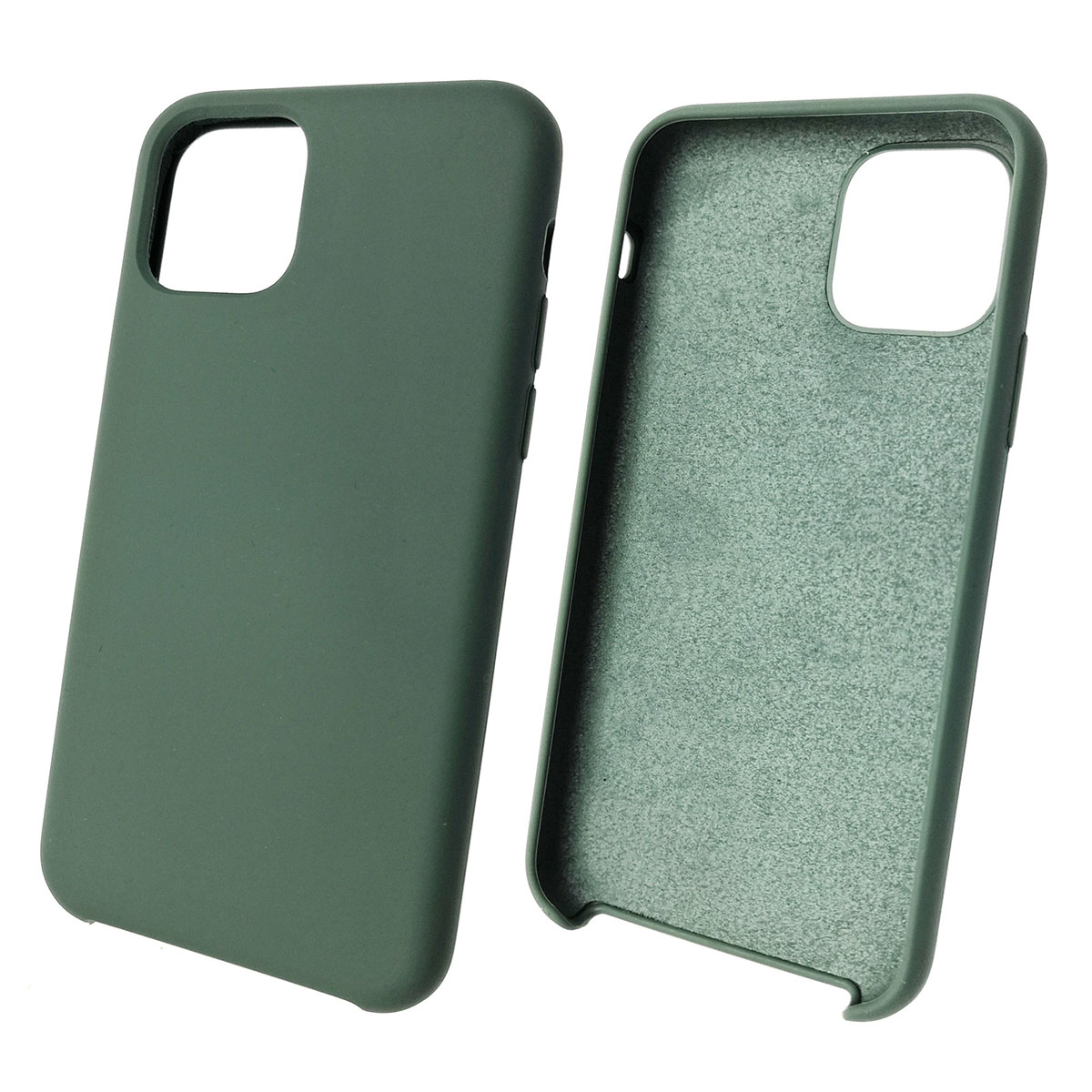 Чехол накладка Silicon Case для APPLE iPhone 11 Pro, силикон, бархат, цвет тихий зеленый.
