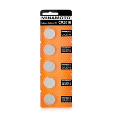 Батарейка MINAMOTO CR2016 BL5 Lithium 3V Батарейка MINAMOTO CR2016 BL5 Lithium 3V