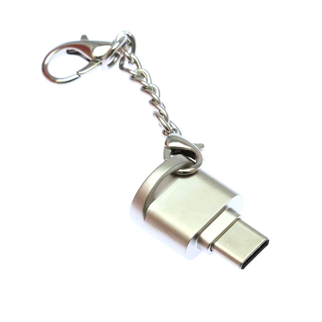 OTG картридер Type-C для MicroSD, без колпачка, цвет серебристый