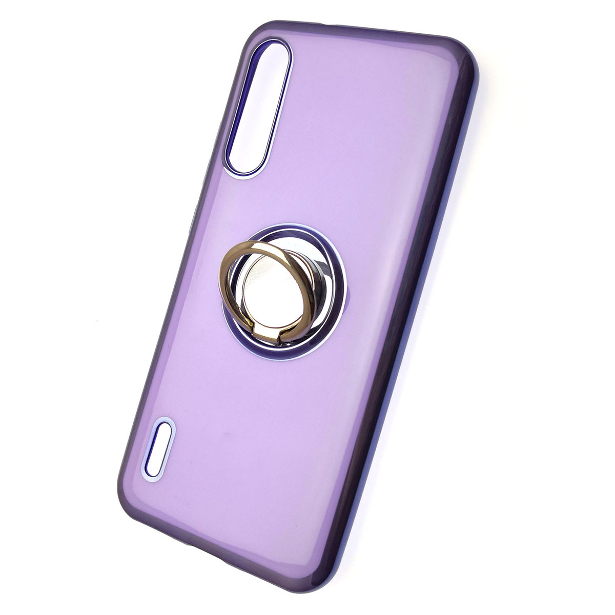 Чехол накладка для XIAOMI Mi A3, Mi CC9E, силикон, кольцо держатель, цвет фиолетовый.